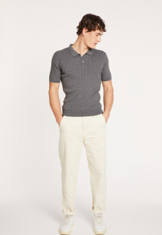 Polo en coton et laine - Lou 7113 ombre/dune - 10 Gris foncé