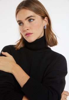 Turtleneck sweater with cashmere slits - Adena
