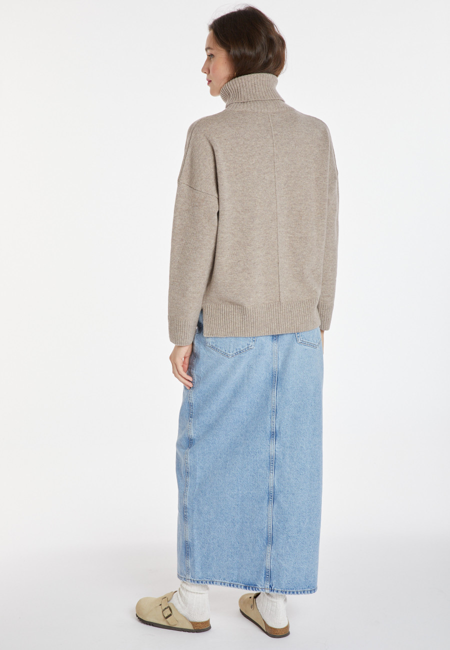 Turtleneck sweater with cashmere slits - Adena