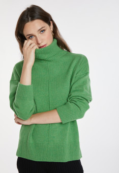Turtleneck sweater with cashmere slits - Adena
