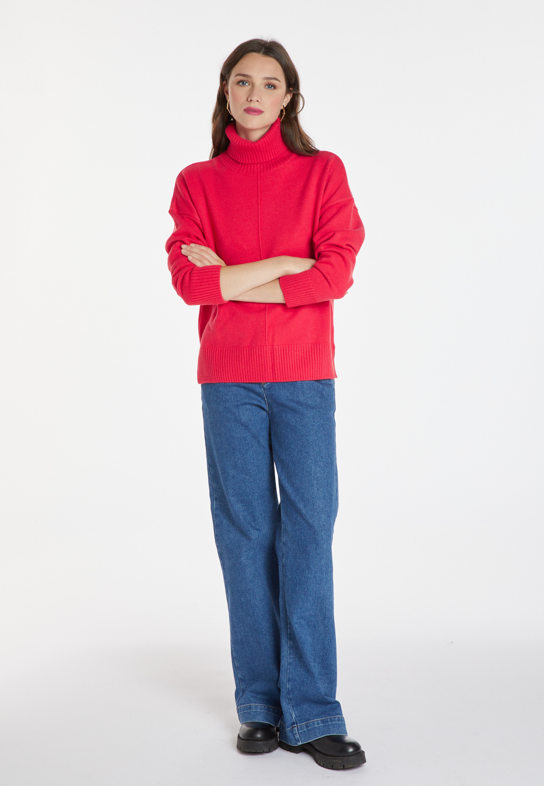 Turtleneck sweater with cashmere slits - Adena