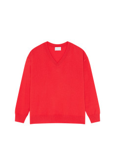 Loose sweater with V-neck slits in cashmere - Alienor