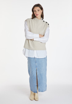 Pull sans manches en cachemire et laine - Anika 8201