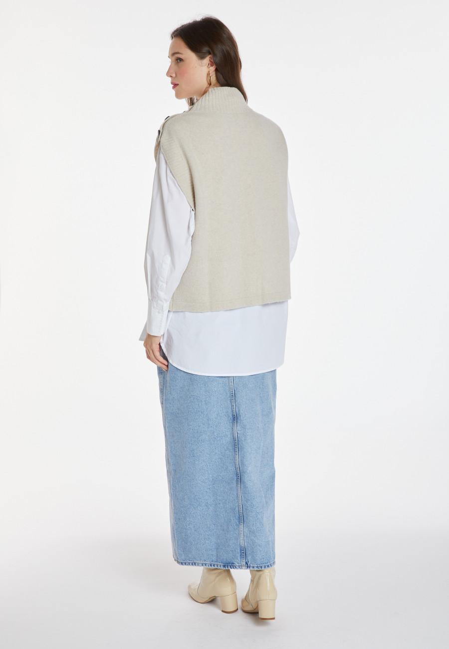 Sleeveless cashmere and wool sweater - Anika