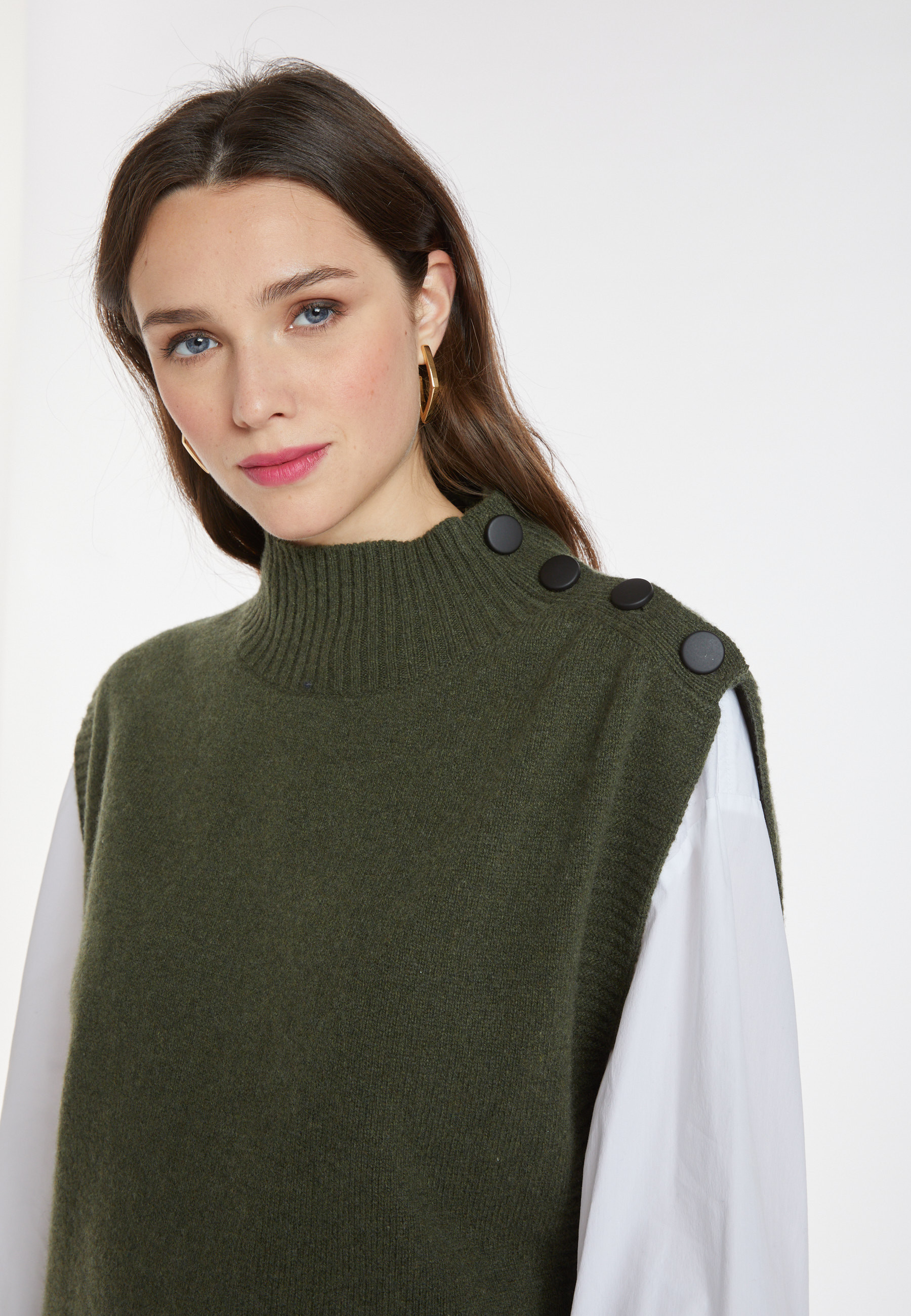 Pull sans manches en cachemire et laine - Anika 8252