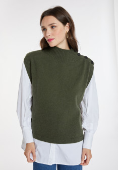 Pull sans manches en cachemire et laine - Anika 8252