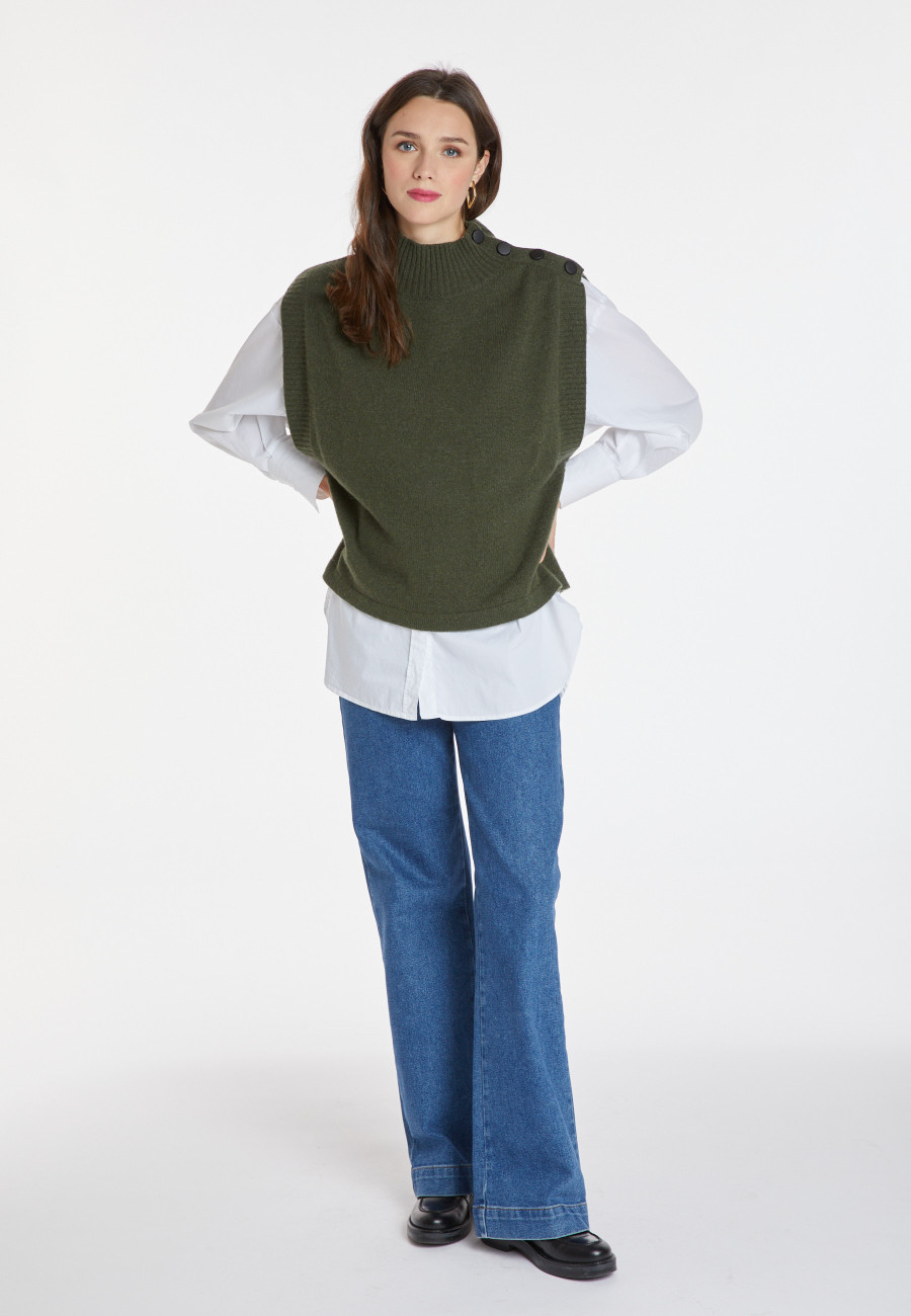 Pull sans manches en cachemire et laine - Anika 8252