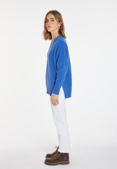 Loose-fitting V-neck cashmere and wool sweater - Chloé