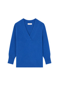 Loose-fitting V-neck cashmere and wool sweater - Chloé