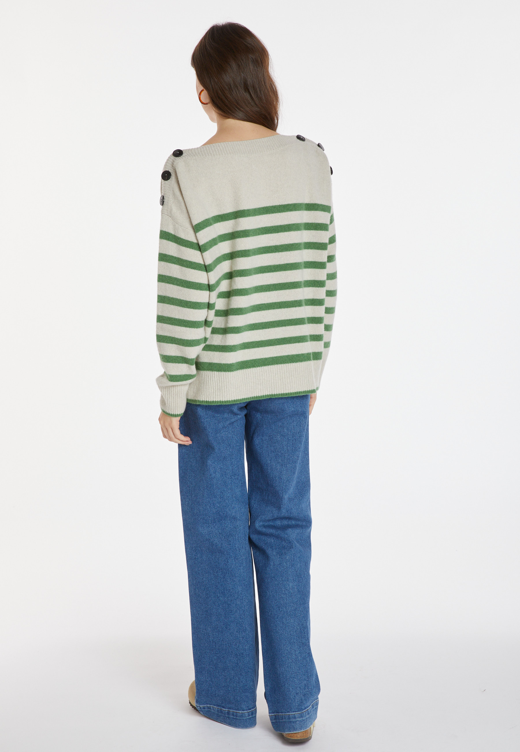 Pull marinière en cachemire et laine - Carice 8352
