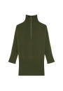Long zip-neck sweater in wool and cashmere - Charlotte