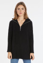 Long zip-neck sweater in wool and cashmere - Charlotte