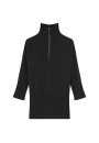 Long zip-neck sweater in wool and cashmere - Charlotte