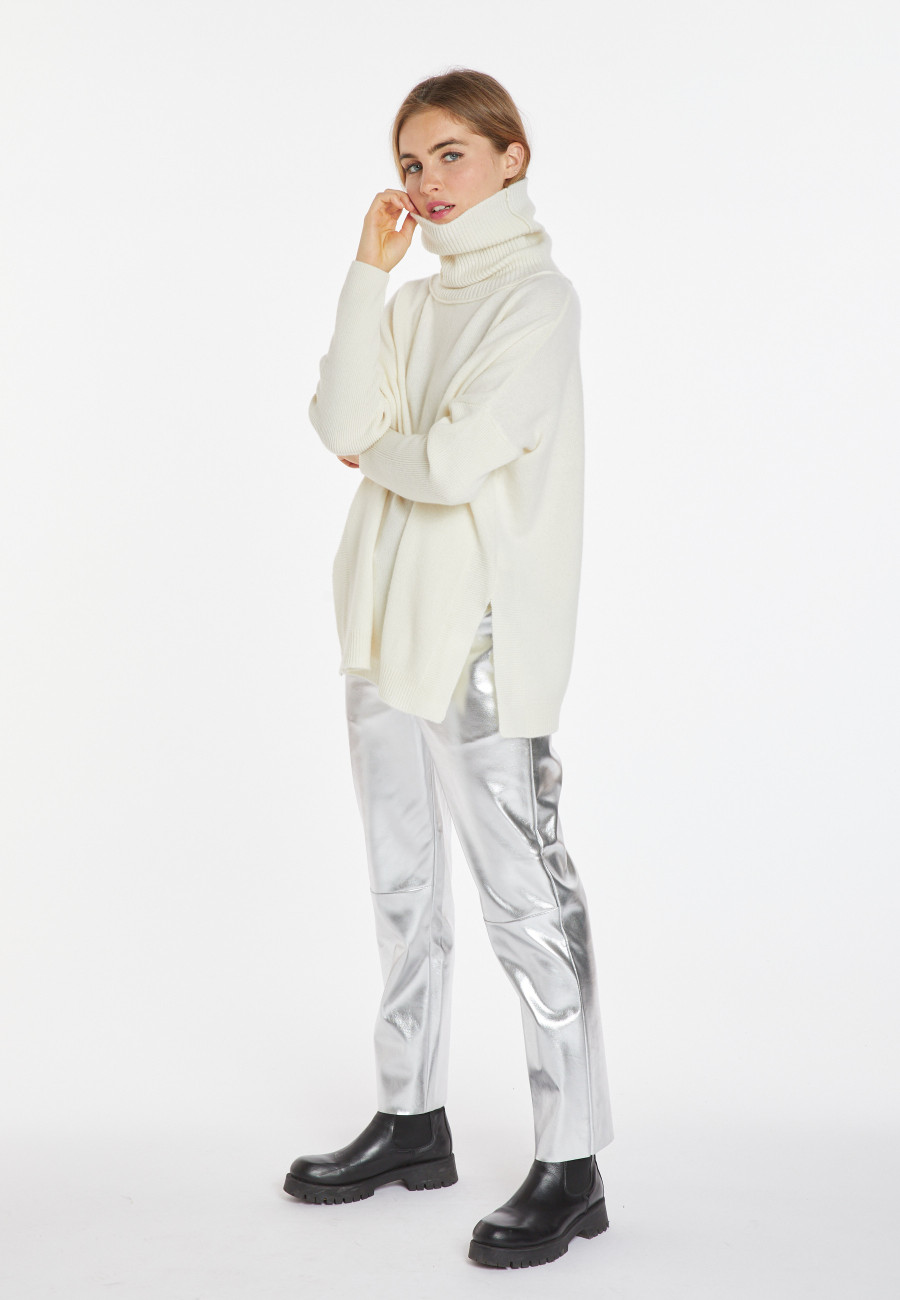 Pull ample col roulé en laine et cachemire - Clara 8201