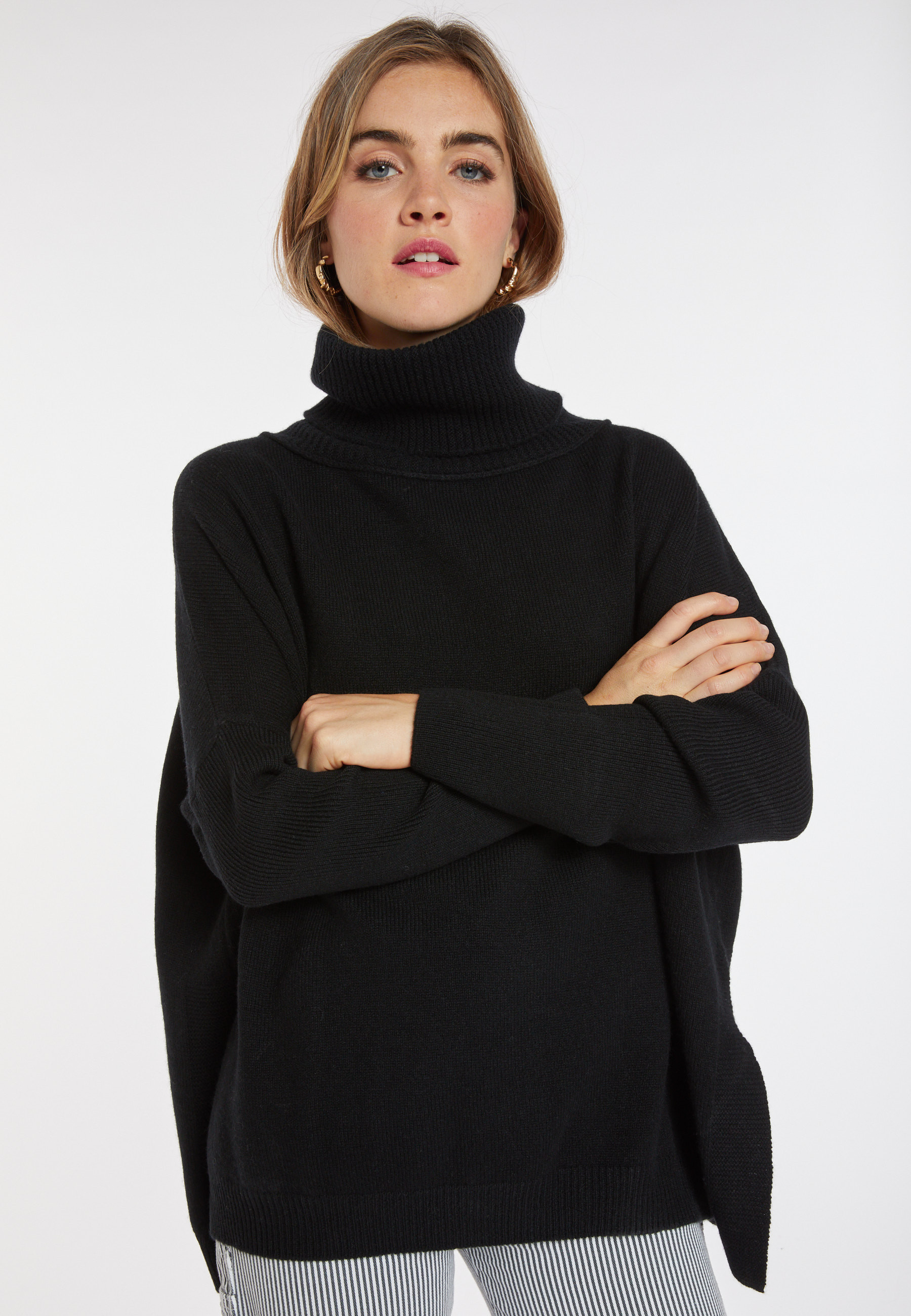 Pull ample col roulé en laine et cachemire - Clara 8210