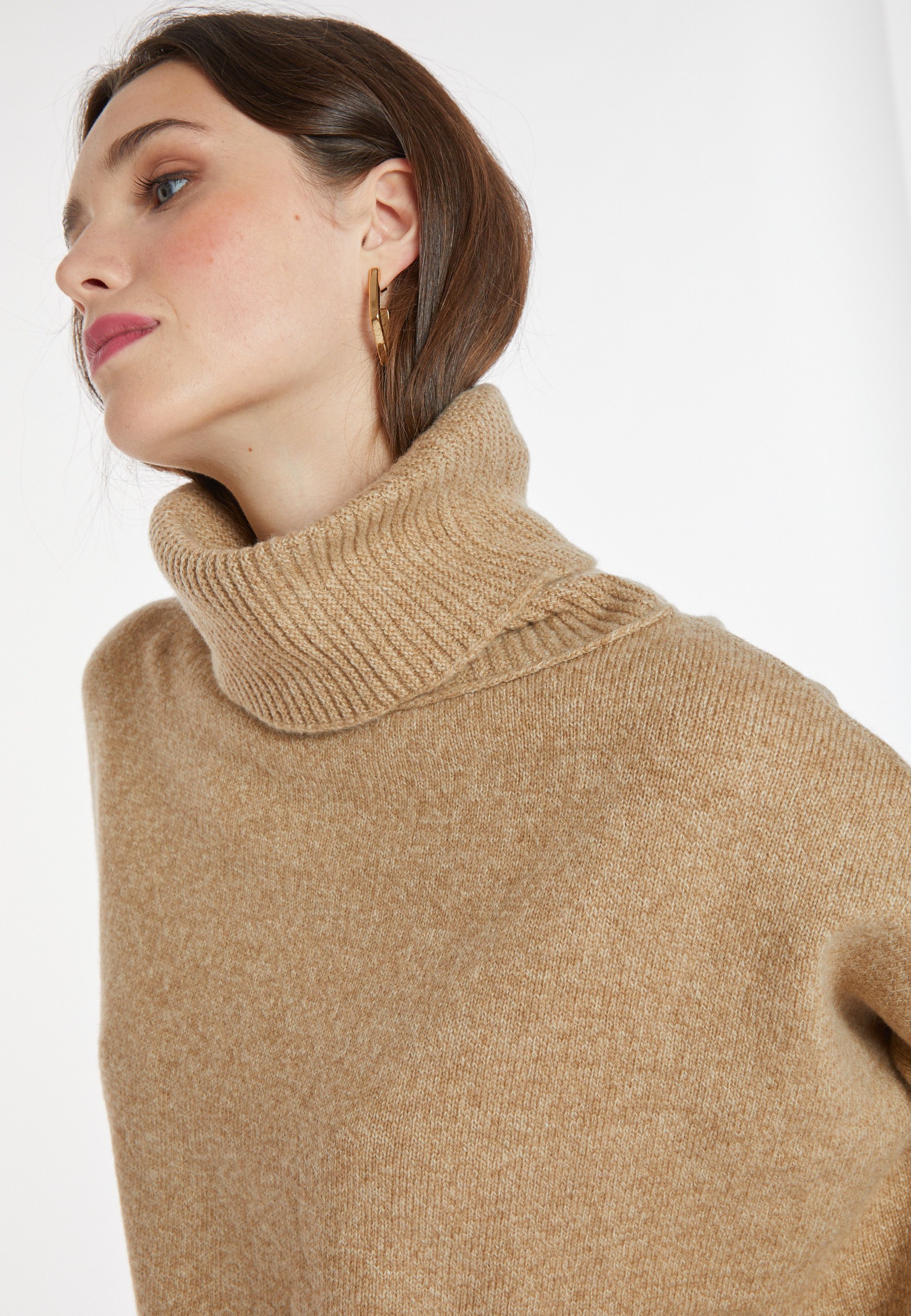 Pull ample col roulé en laine et cachemire - Clara 8220