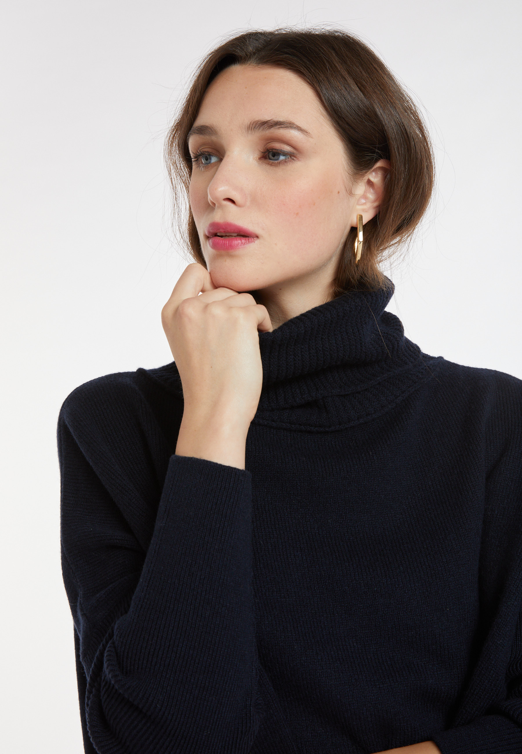 Pull ample col roulé en laine et cachemire - Clara 8240
