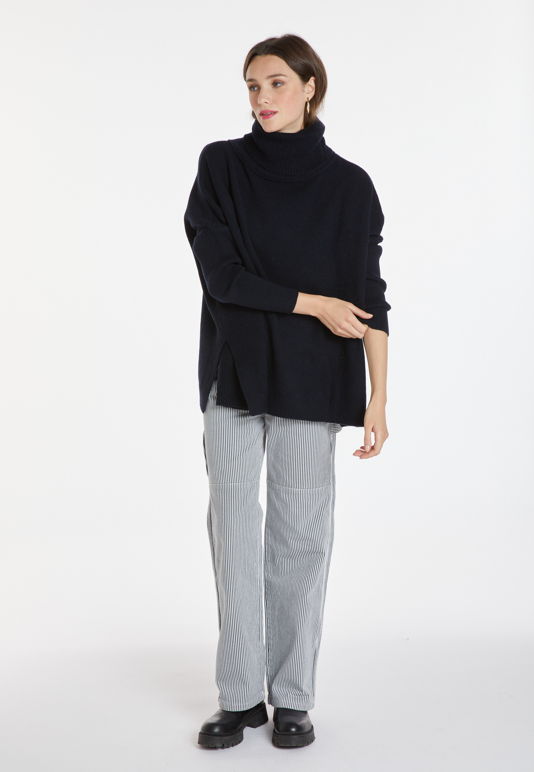 Pull ample col roulé en laine et cachemire - Clara 8240