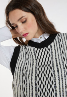 Pull sans manches en laine et cachemire - Clotilde 8349