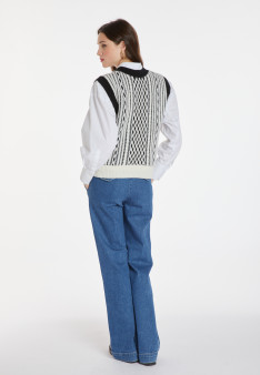 Pull sans manches en laine et cachemire - Clotilde 8349