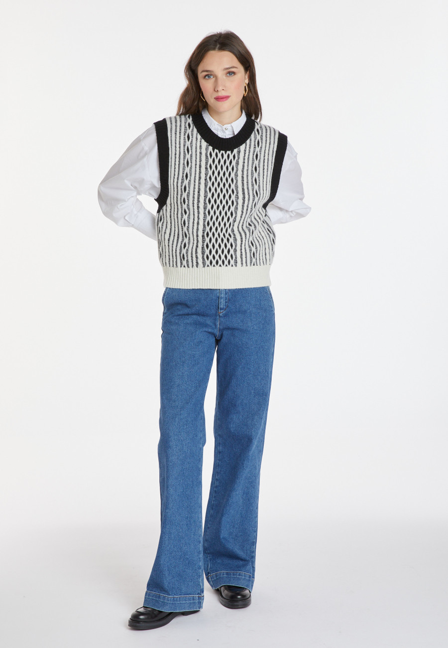 Pull sans manches en laine et cachemire - Clotilde 8349