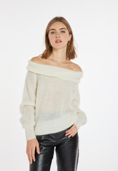 Mohair bardot sweater - Caelie