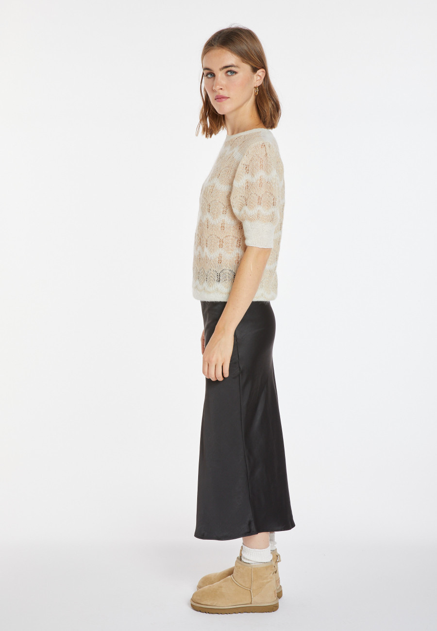 Short-sleeved mohair balloon sweater - Cosmos