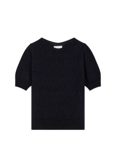Short-sleeved mohair balloon sweater - Cosmos