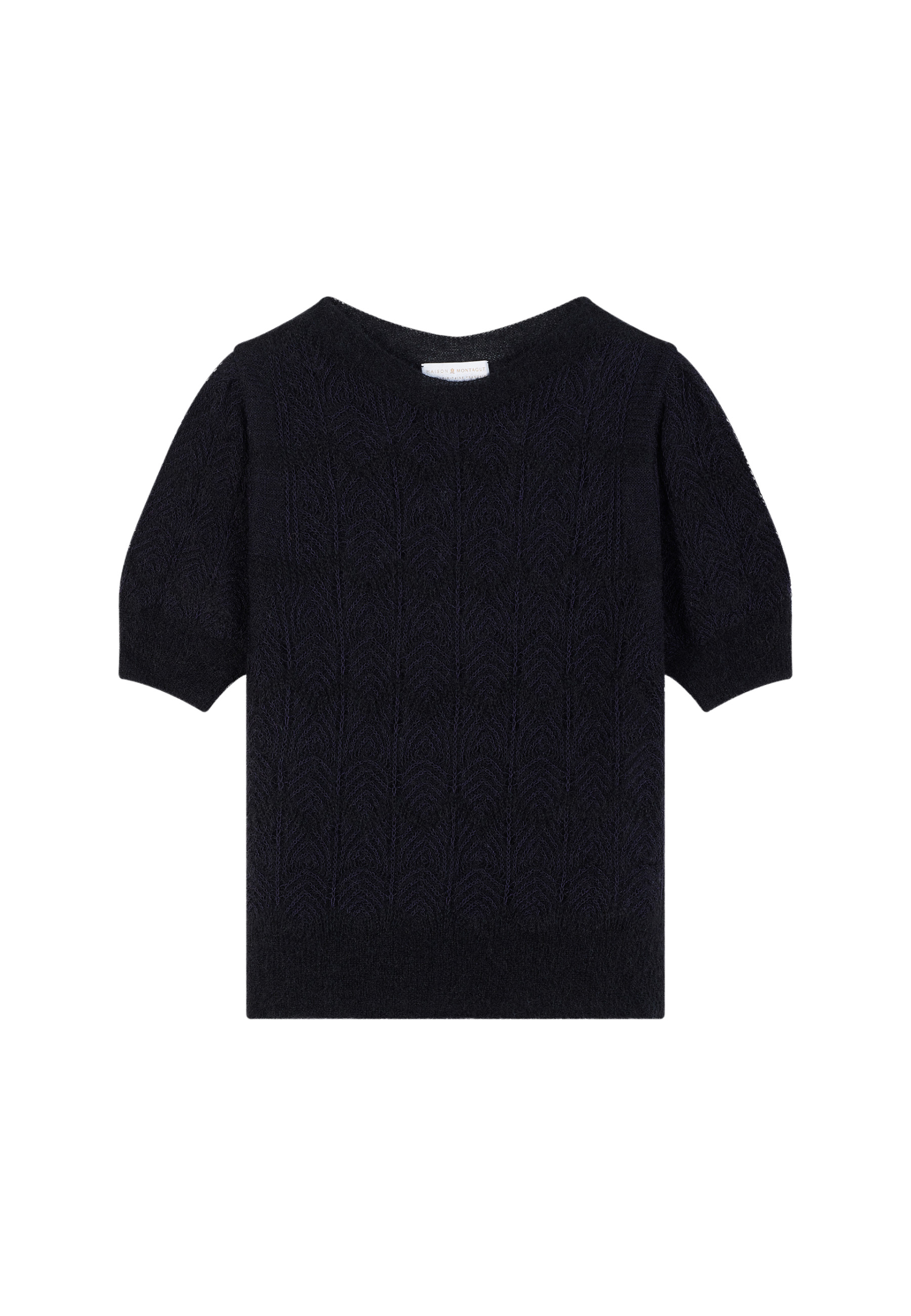 Short-sleeved mohair balloon sweater - Cosmos