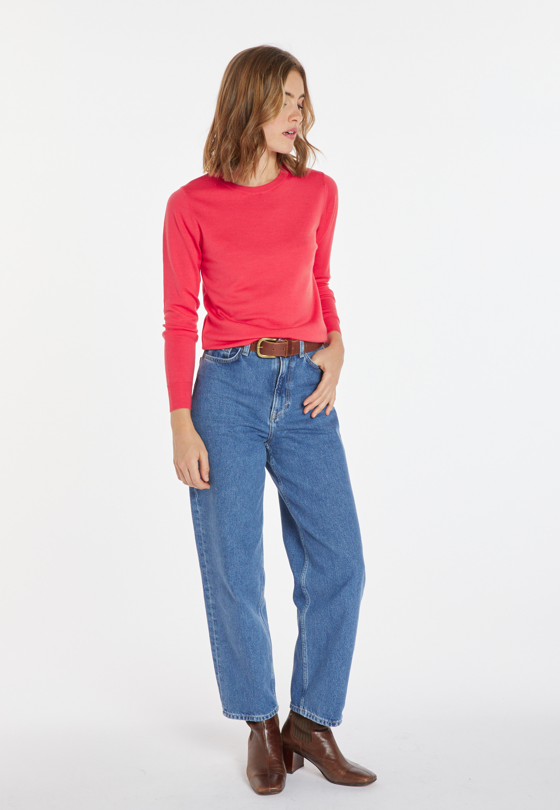Pull col rond en laine mérinos - Asena 8280
