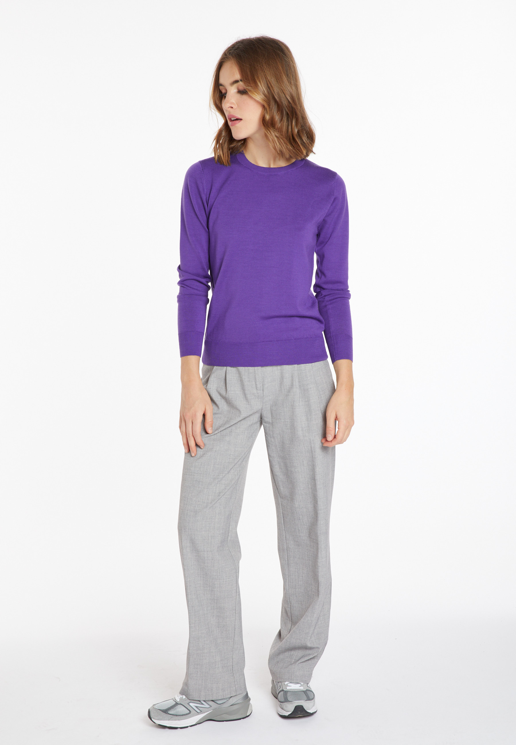 Pull col rond en laine mérinos - Asena 8290