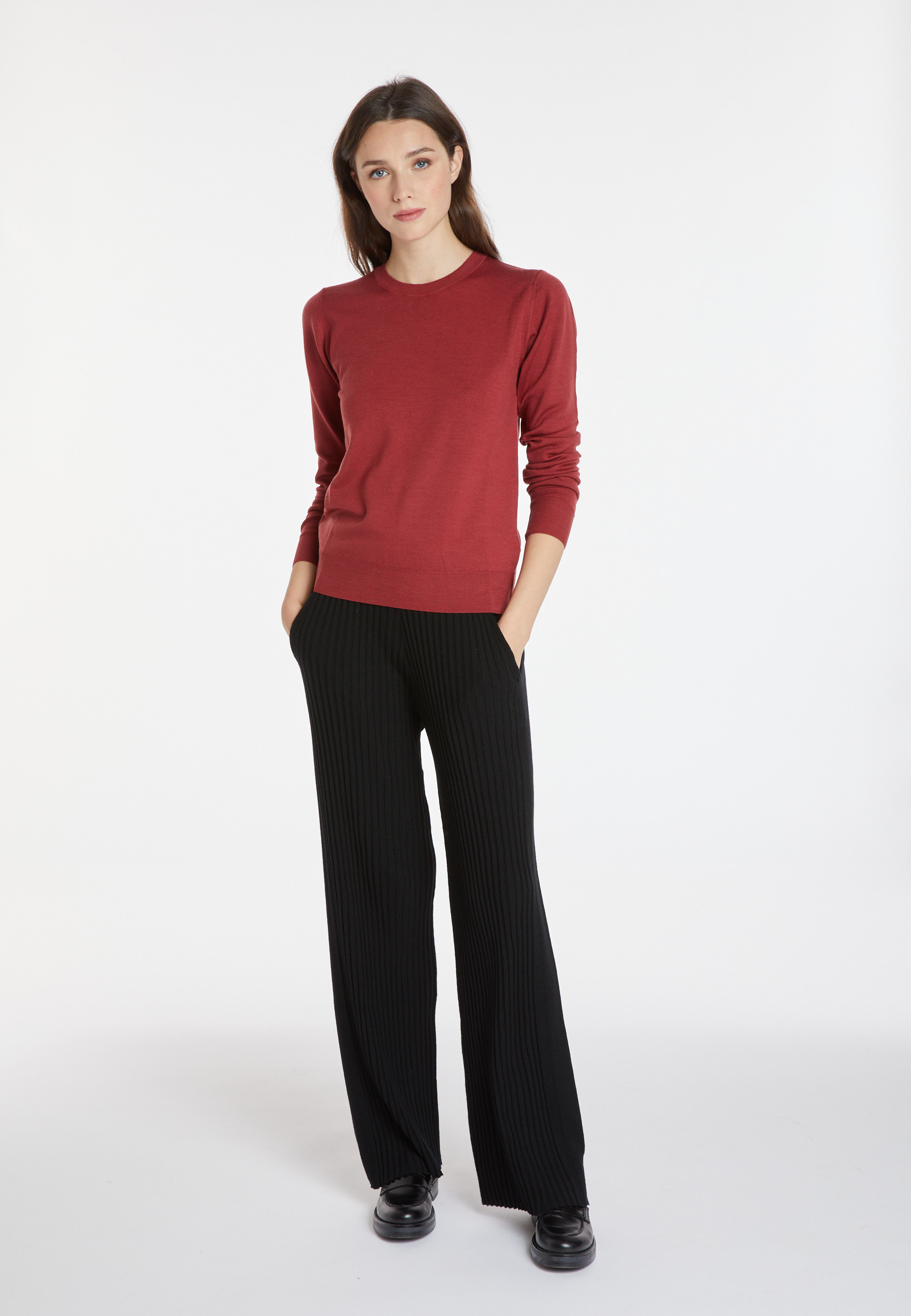 Pull col rond en laine mérinos - Asena 8231