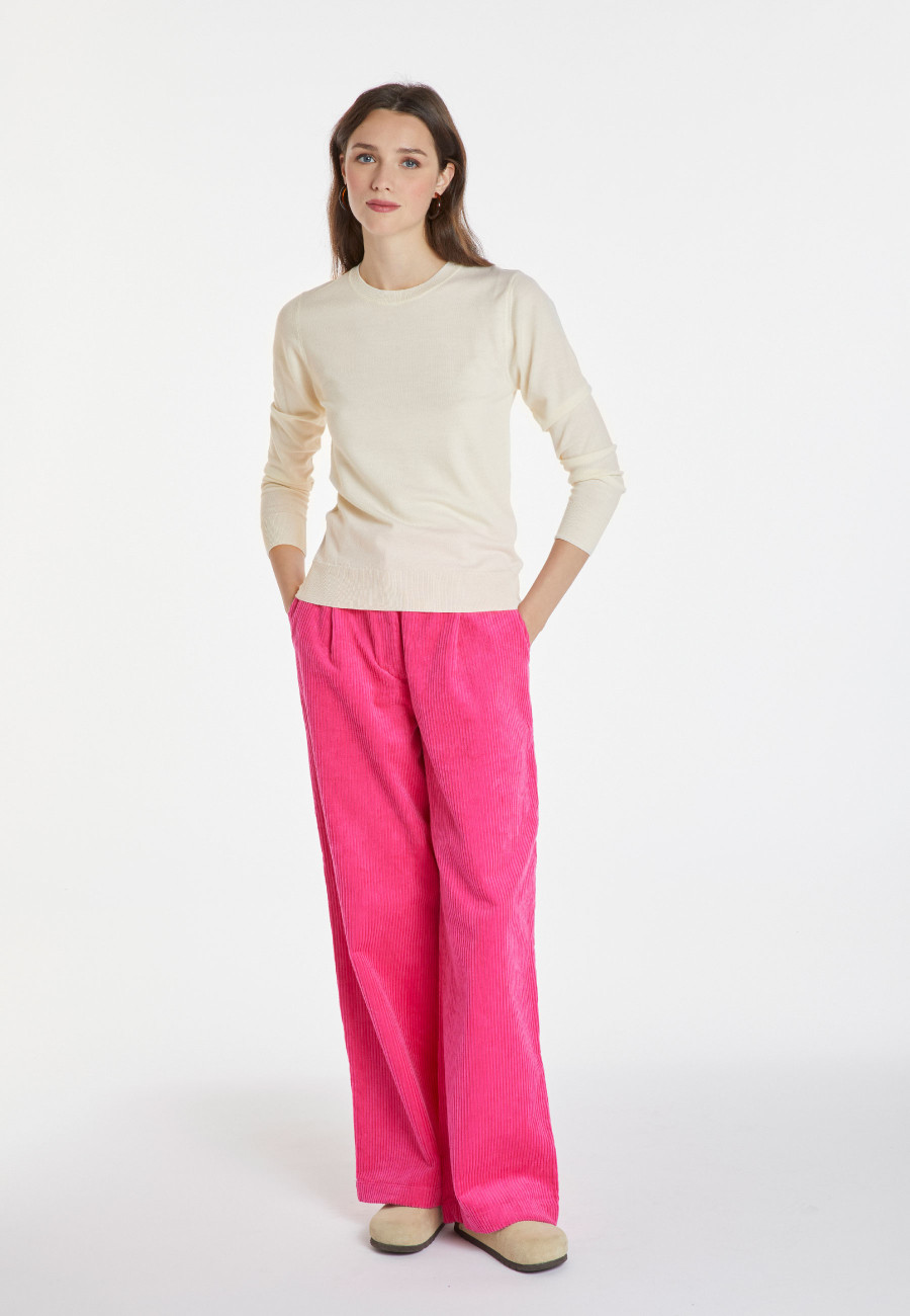 Merino wool round-neck sweater - Asena