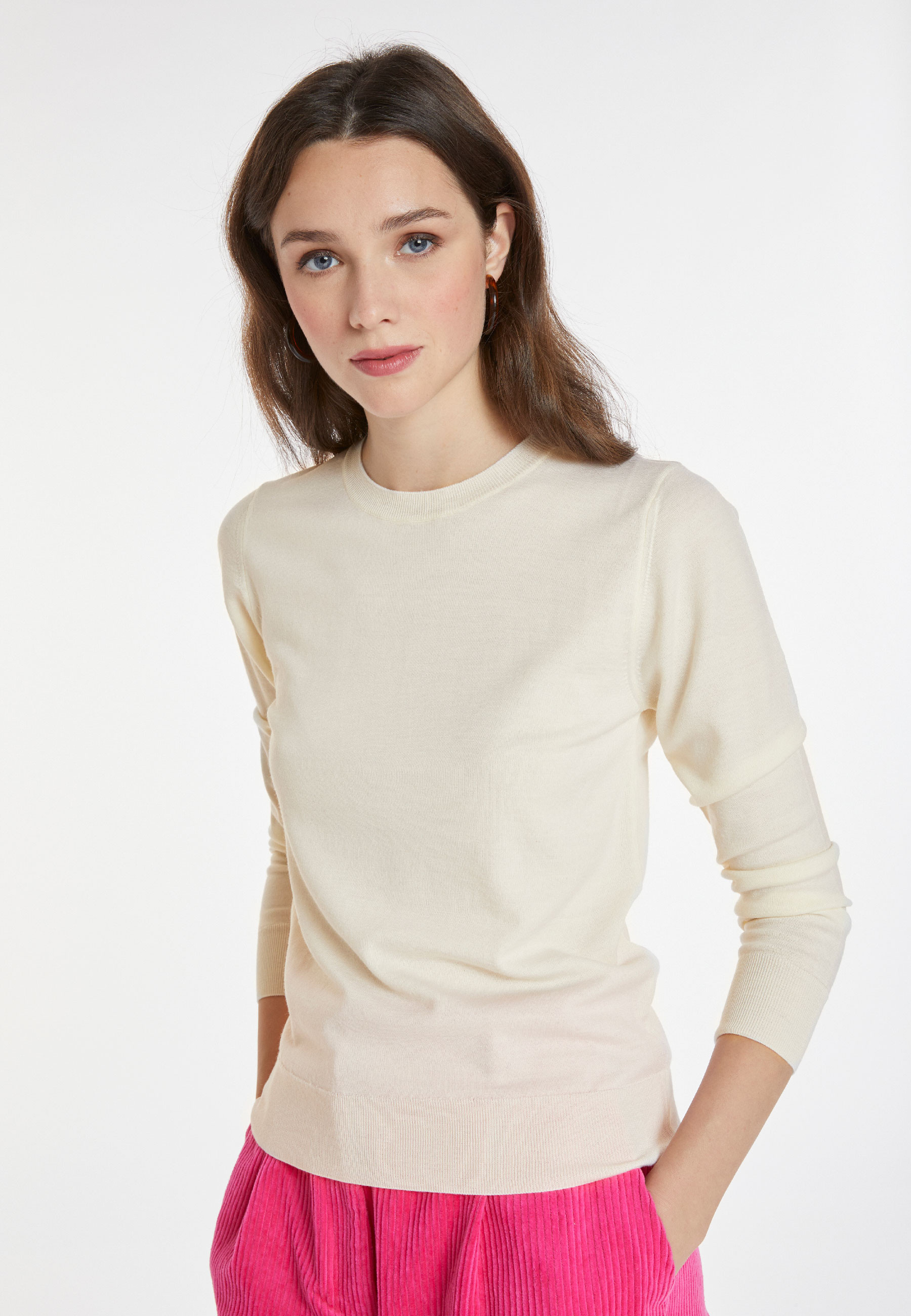 Pull col rond en laine mérinos - Asena 8201