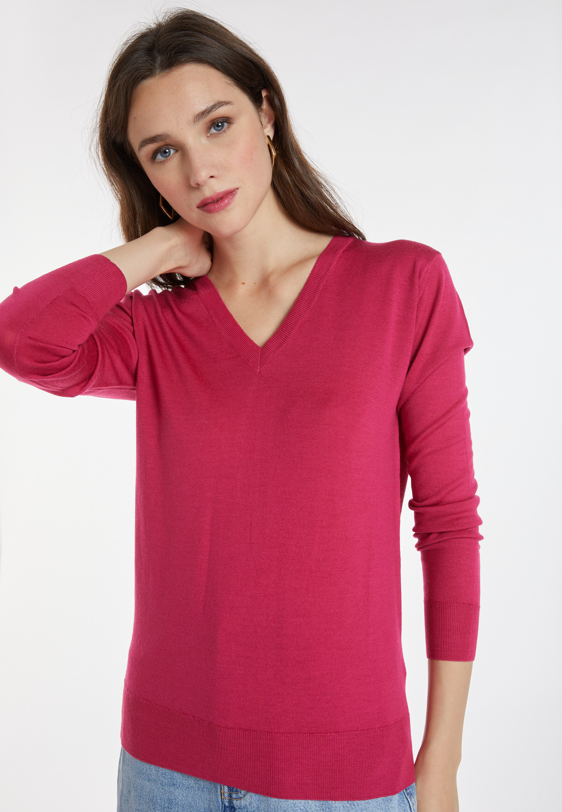 Pull col V en laine mérinos - Arya 8292