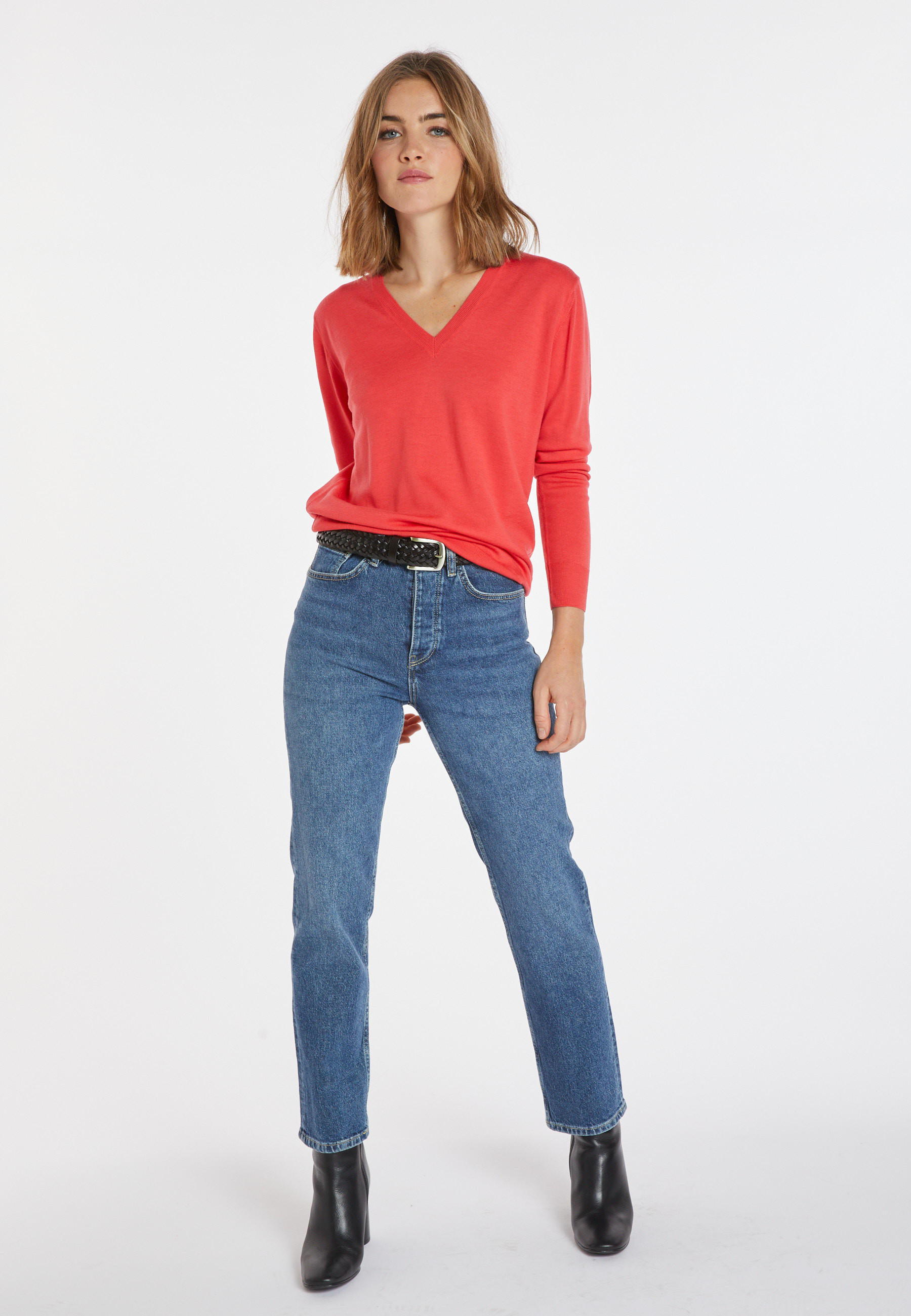Pull col V en laine mérinos - Arya 8280