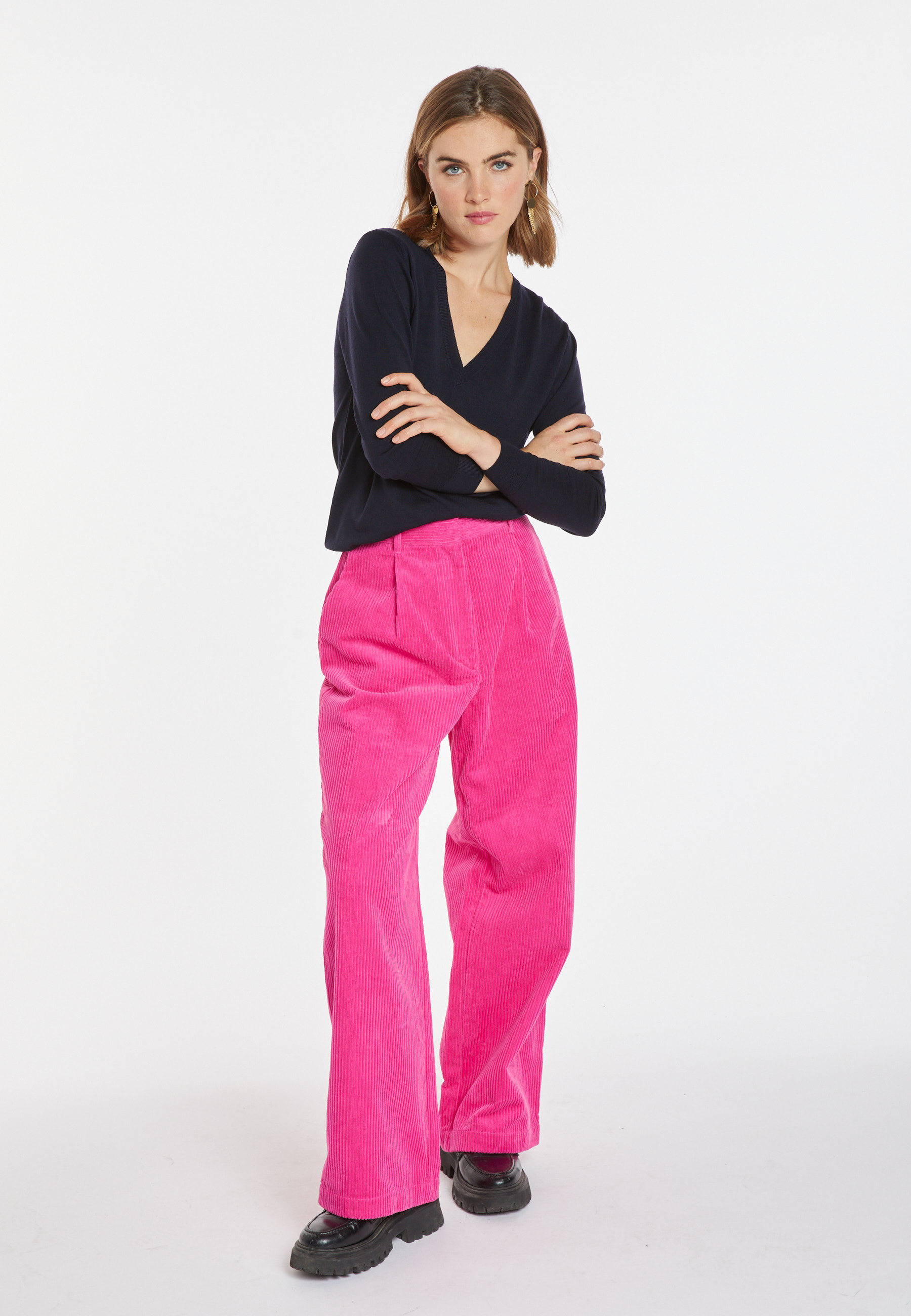 Pull col V en laine mérinos - Arya 8240