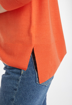 Pull col roulé à fentes en laine mérinos - Amy 8270