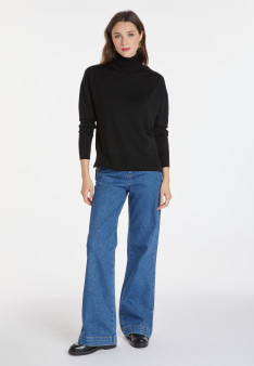 Pull col roulé à fentes en laine mérinos - Amy 8210