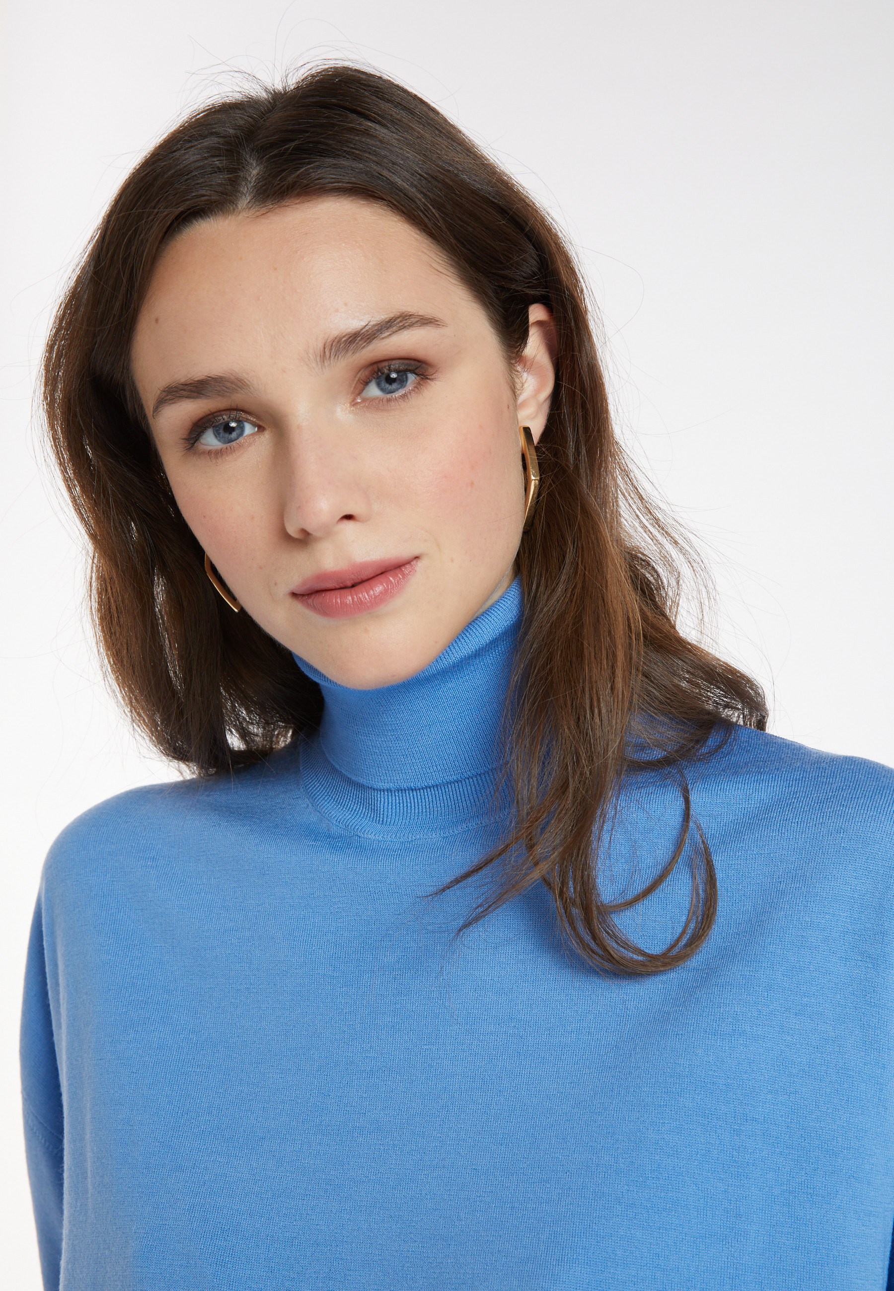 Pull col roulé à fentes en laine mérinos - Amy 8242