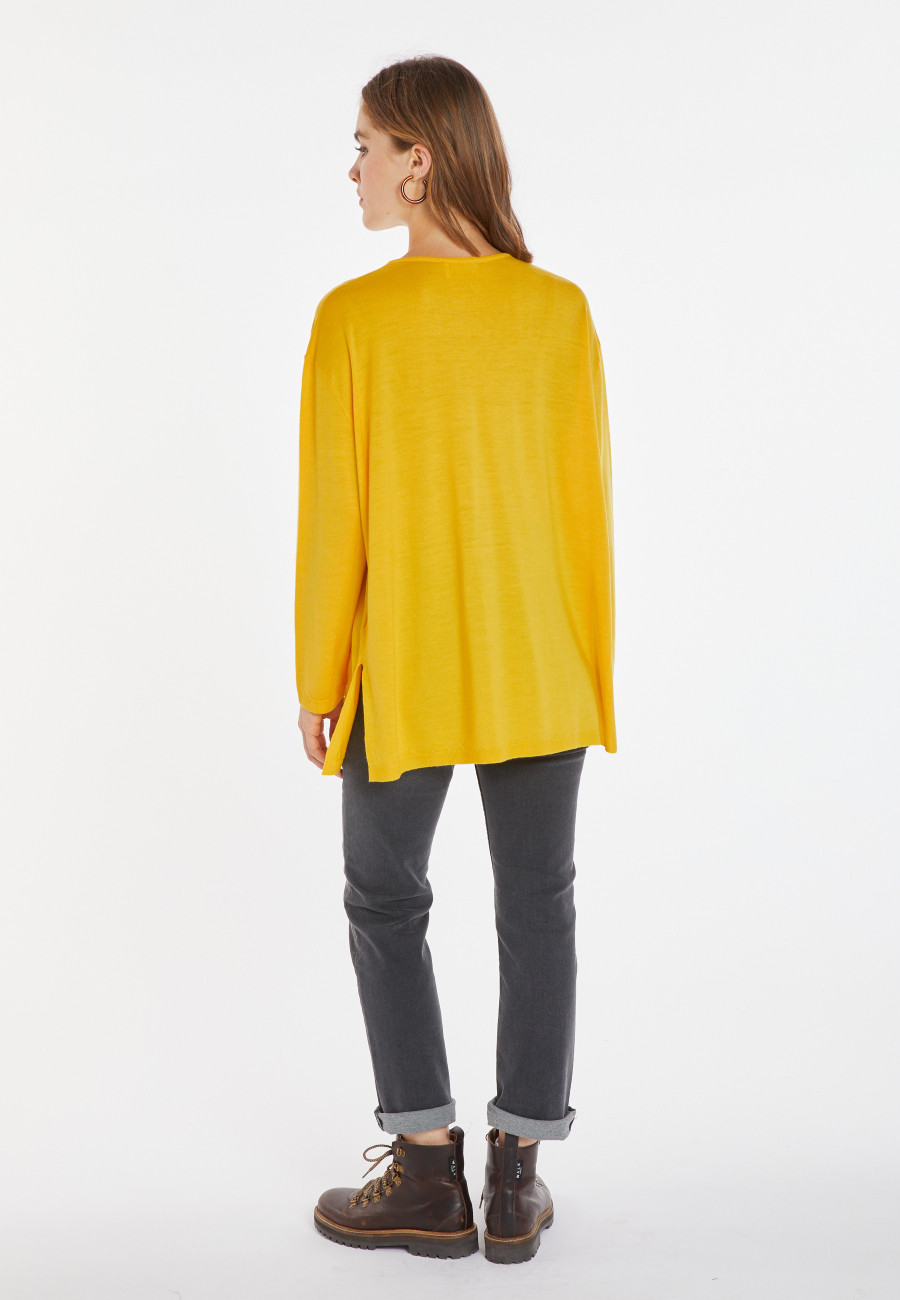 Loose-fitting merino wool sweater with pockets - Albertine