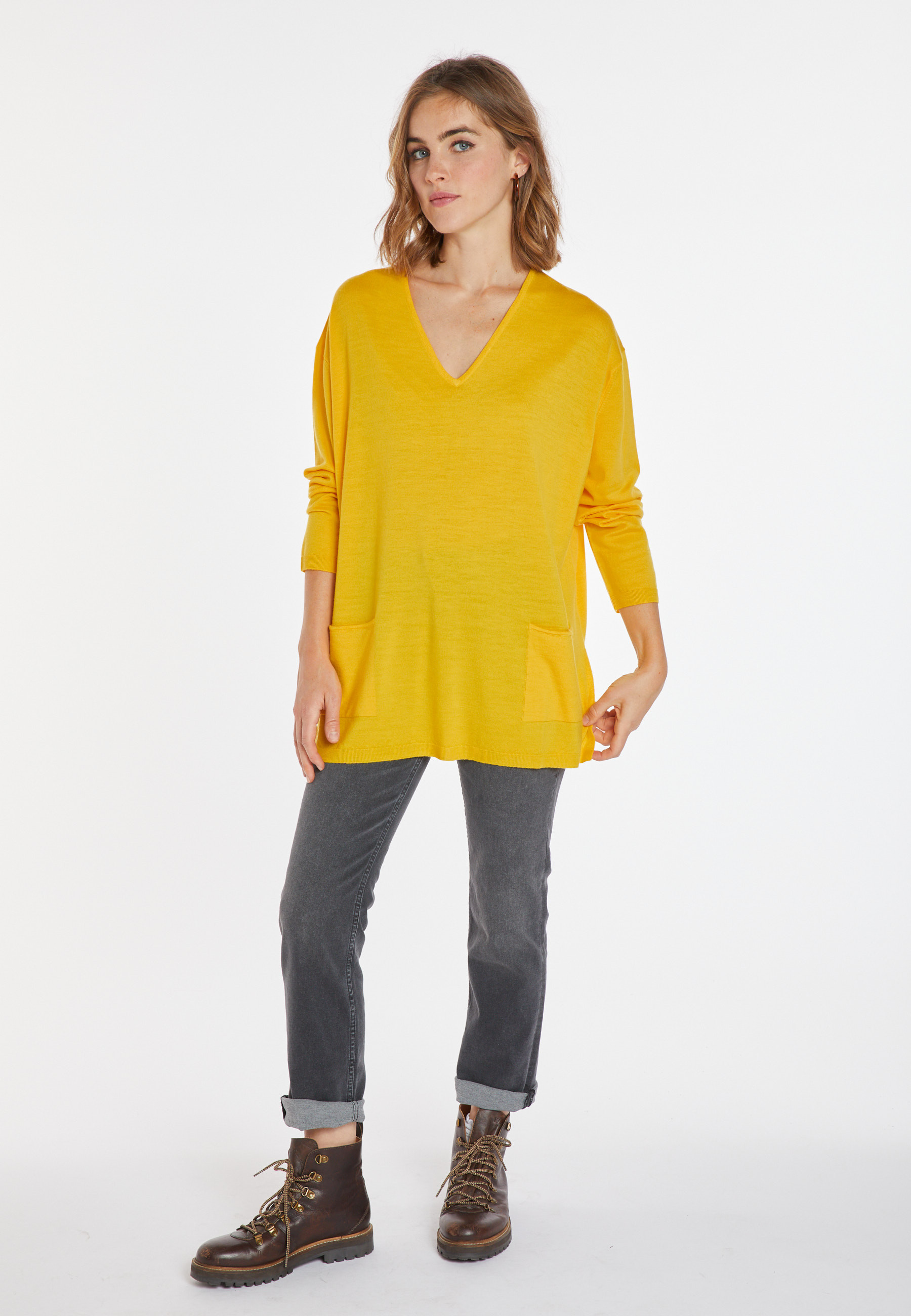Pull ample à poches en laine mérinos - Albertine 8060