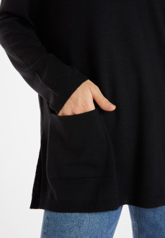 Loose-fitting merino wool sweater with pockets - Albertine