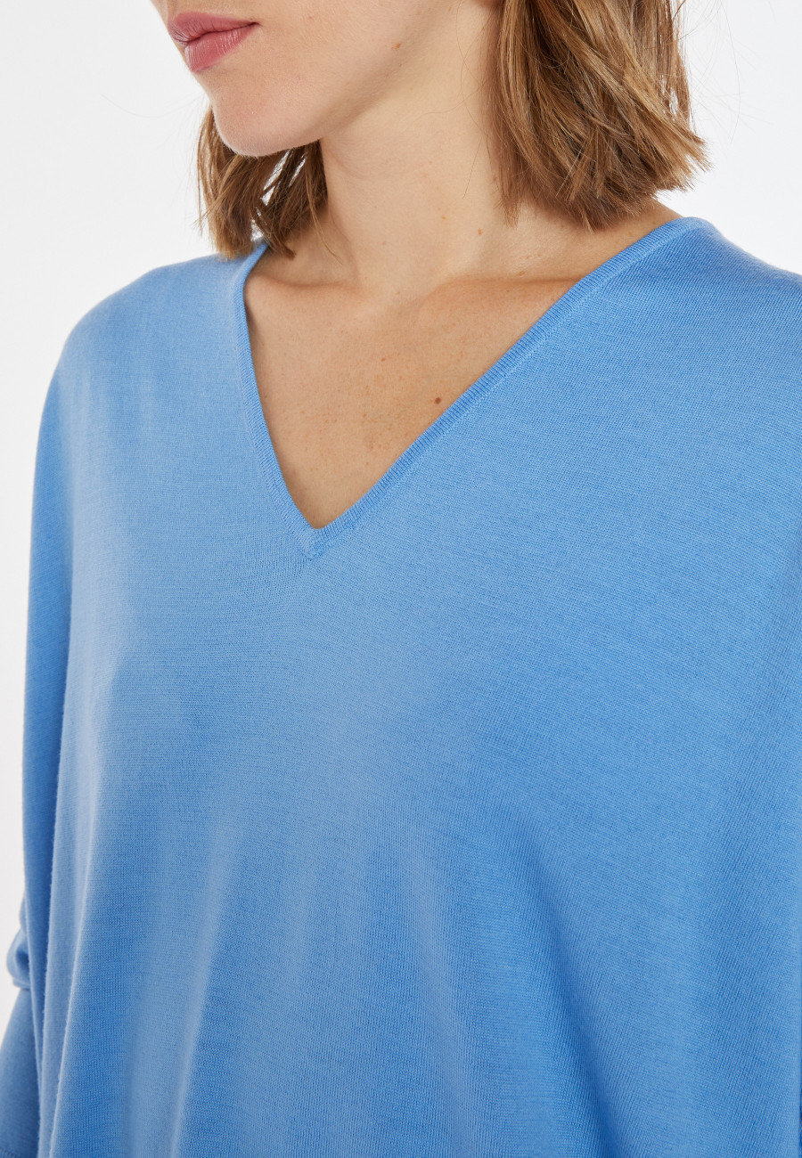 Loose-fitting merino wool sweater with pockets - Albertine