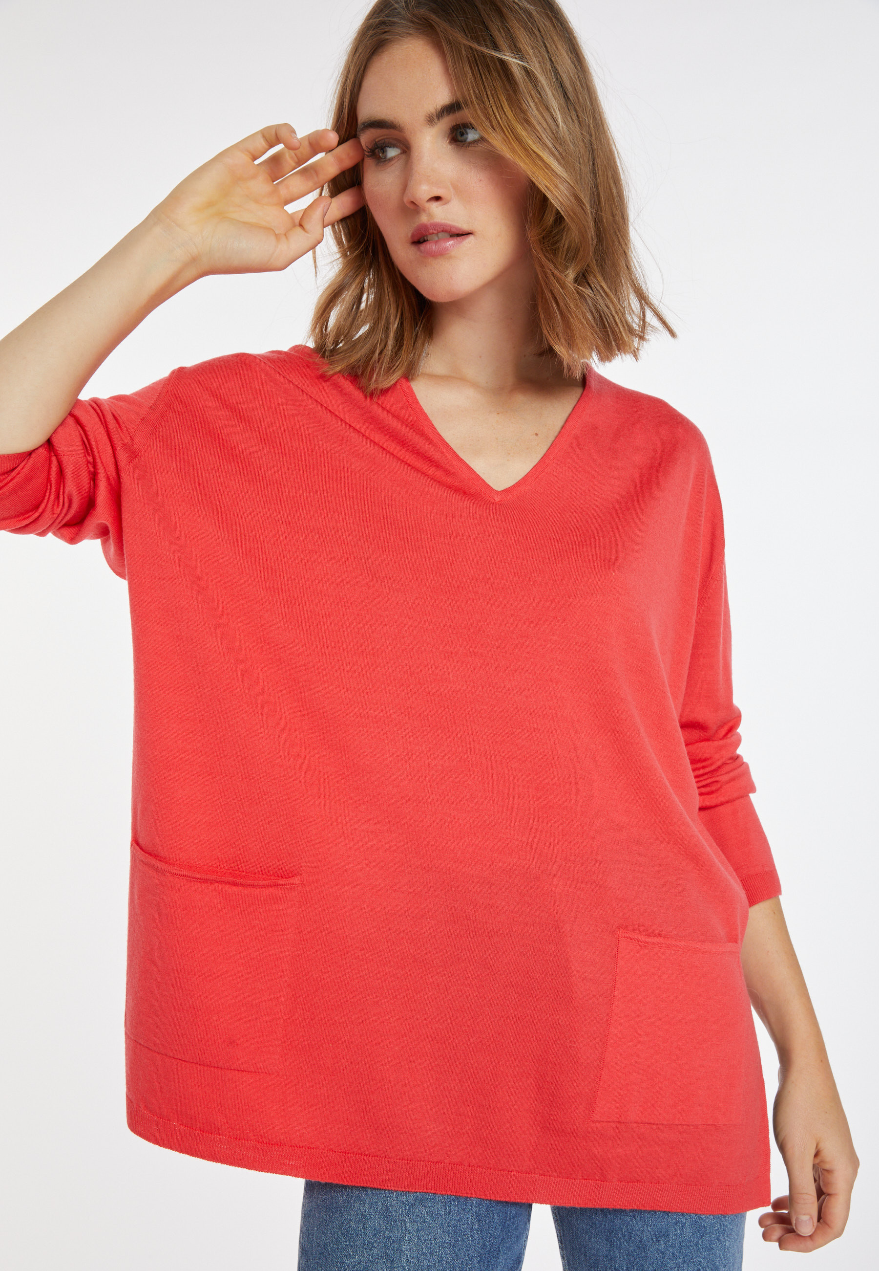 Pull ample à poches en laine mérinos - Albertine 8280
