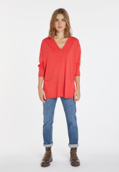 Loose-fitting merino wool sweater with pockets - Albertine