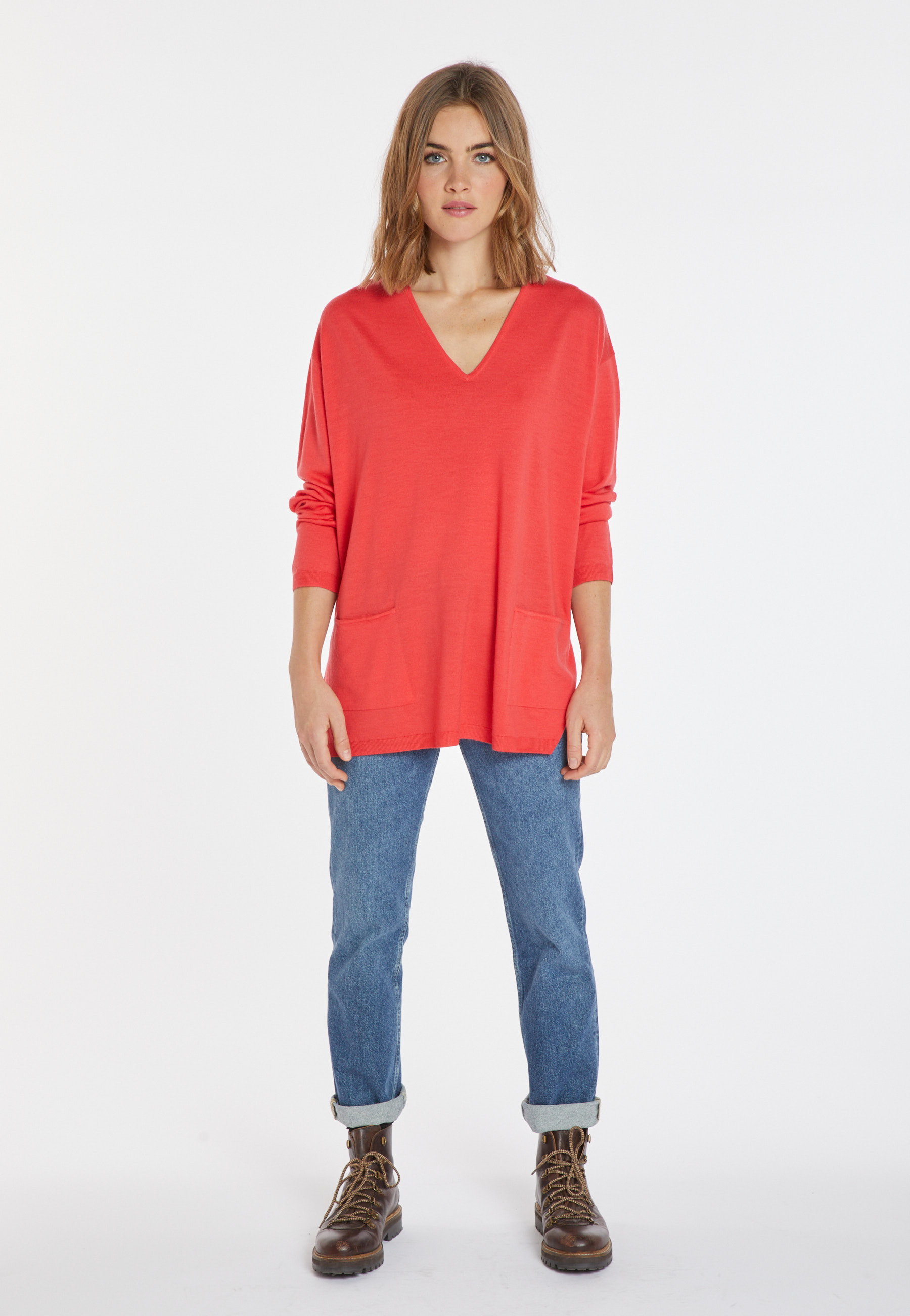 Pull ample à poches en laine mérinos - Albertine 8280