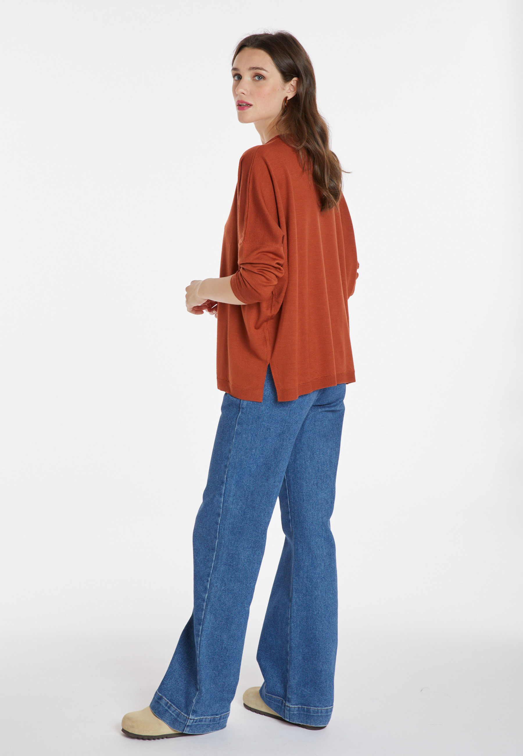 Pull ample col rond en laine mérinos - Azel 8230