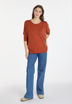 Pull ample col rond en laine mérinos - Azel 8230