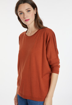 Pull ample col rond en laine mérinos - Azel 8230